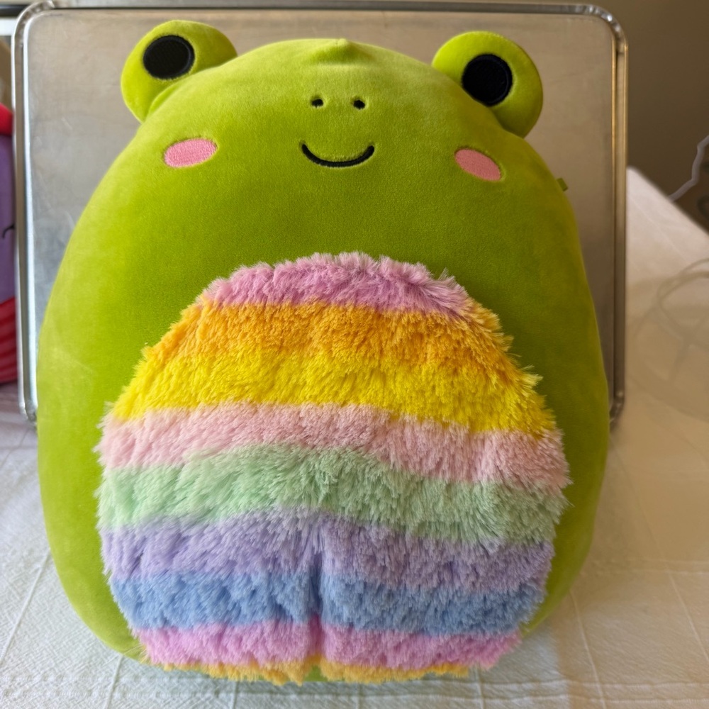 Squishmallow Wendy the Frog Plush with Rainbow Belly Easter collection 14"